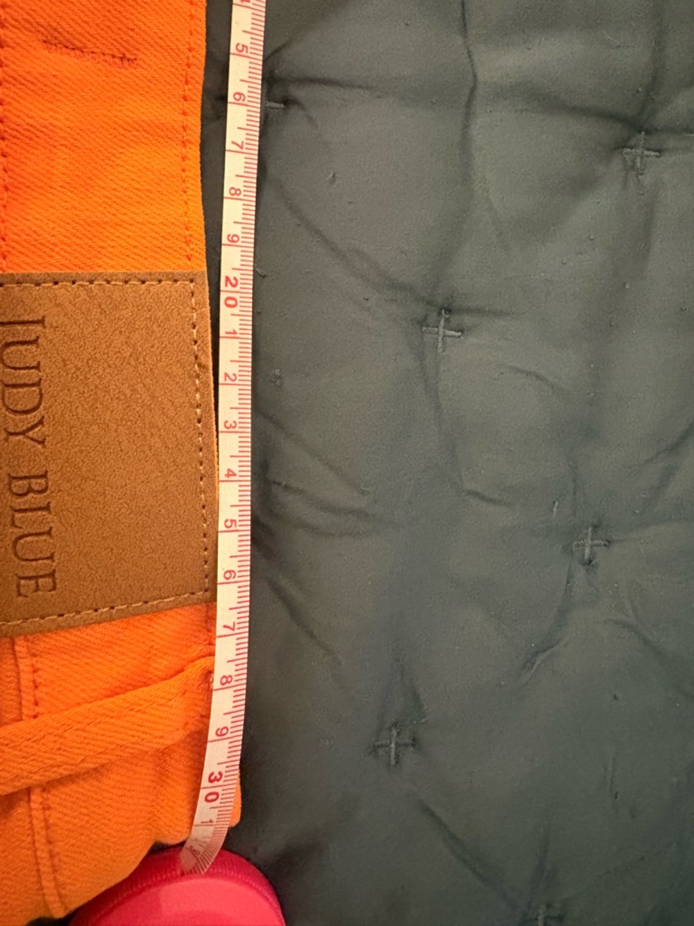 Judy Blue Neon Orange Frayed Hem Denim Shorts - Picture 3 of 4